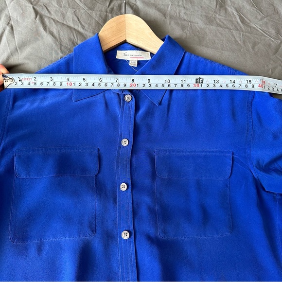 SOLD Cobalt Blue Silk Shirt XS Vince Camuto - Picture 7 of 8